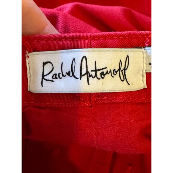 Rachel Antonoff Pants Women 2 Red Cotton Overboard Sailor Nautical Preppy Luxury - Picture 9 of 11